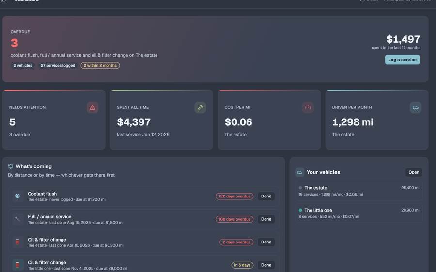 Car Maintenance Log screenshot