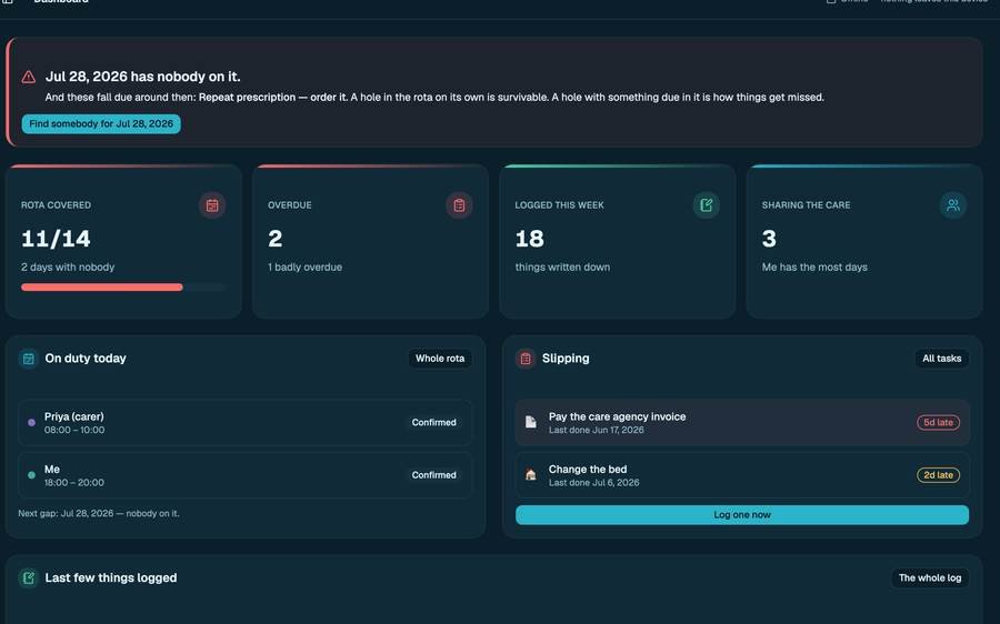 Caregiver Log (Caregiver Coordination Log) screenshot