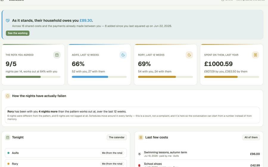 Co-Parenting Log (Schedule & Expense Log) screenshot
