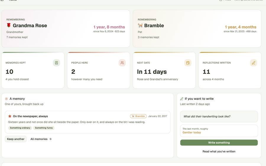 Grief & Memory Journal screenshot