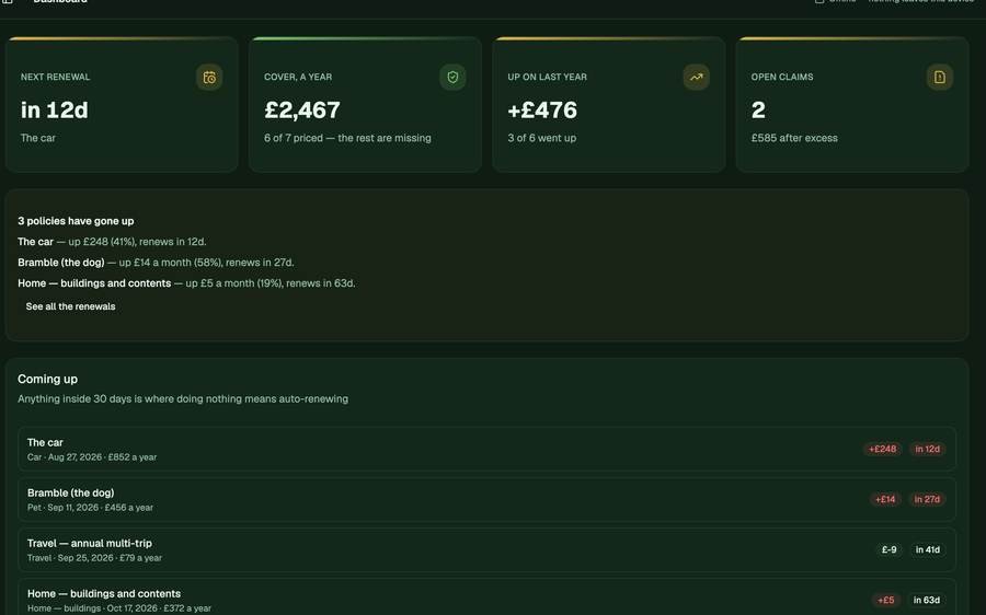 Insurance Policy & Claim Tracker screenshot