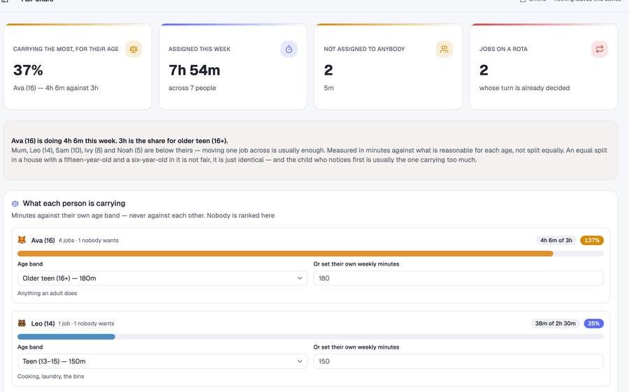 Fair Share Chores (for Large Families) screenshot