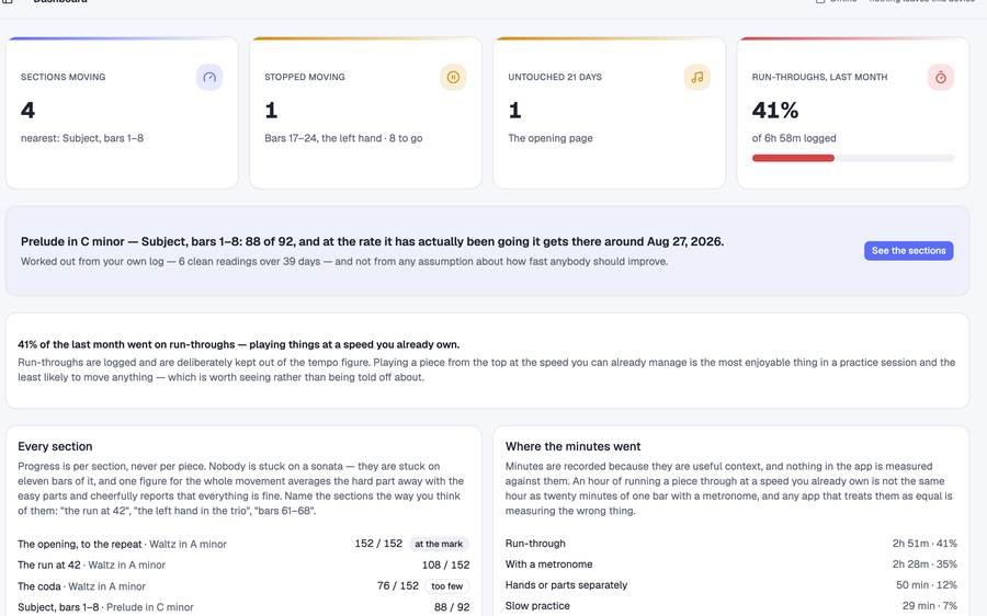 Music Practice Log screenshot