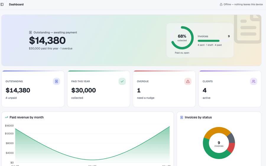 Small Business Invoice Tracker screenshot